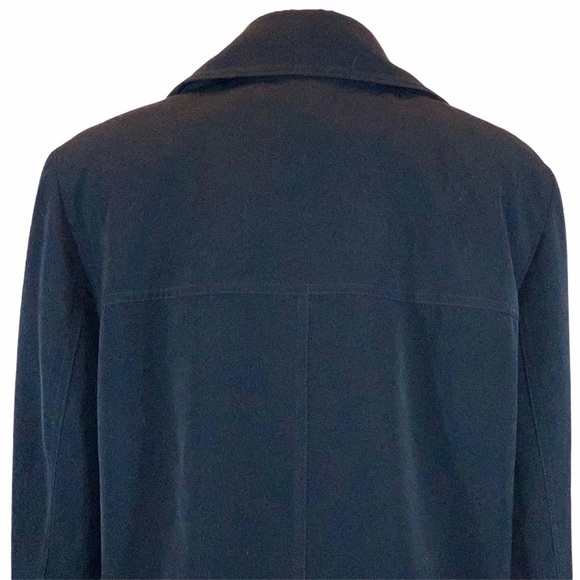 Jacqueline Ferrar size L black double breasted button front vintage trench coat - Picture 10 of 16